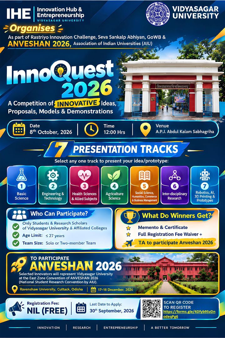 "InnoQuest 2026" - A competition on Innovative Ideas, Proposals, Models and Demonstrations